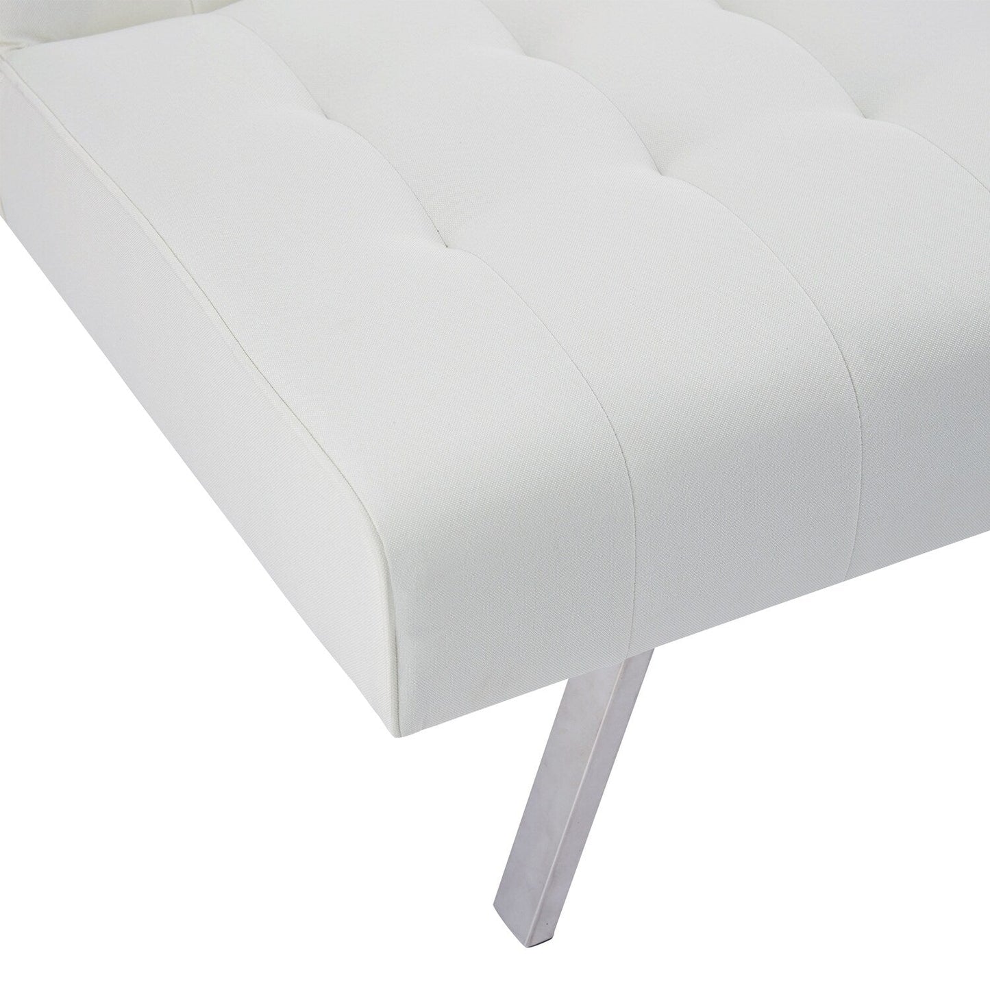 Tufted Mid-Century Modern Split Back Futon Sofa Couch Bed with Chrome Legs