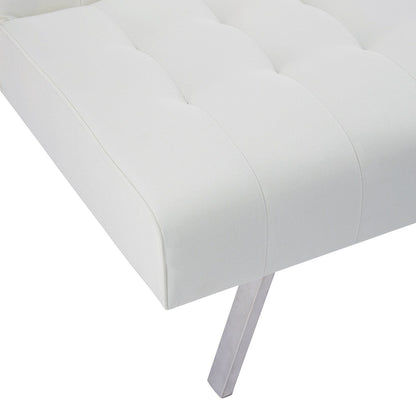 Tufted Mid-Century Modern Split Back Futon Sofa Couch Bed with Chrome Legs