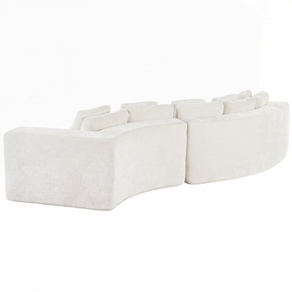 Upholstered Couches Chenille Jacquard Curved Couch, No Assembly Required