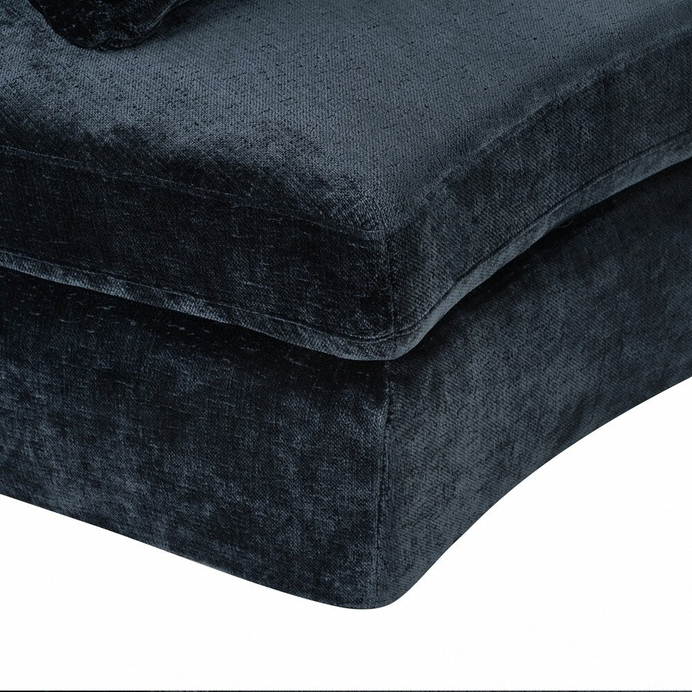Upholstered Couches Chenille Jacquard Curved Couch, No Assembly Required