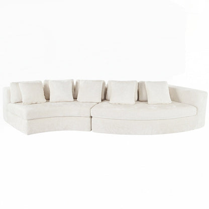 Upholstered Couches Chenille Jacquard Curved Couch, No Assembly Required