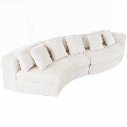 Upholstered Couches Chenille Jacquard Curved Couch, No Assembly Required