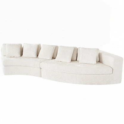 Upholstered Couches Chenille Jacquard Curved Couch, No Assembly Required