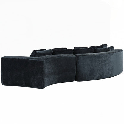 Upholstered Couches Chenille Jacquard Curved Couch, No Assembly Required