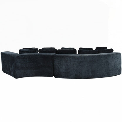 Upholstered Couches Chenille Jacquard Curved Couch, No Assembly Required