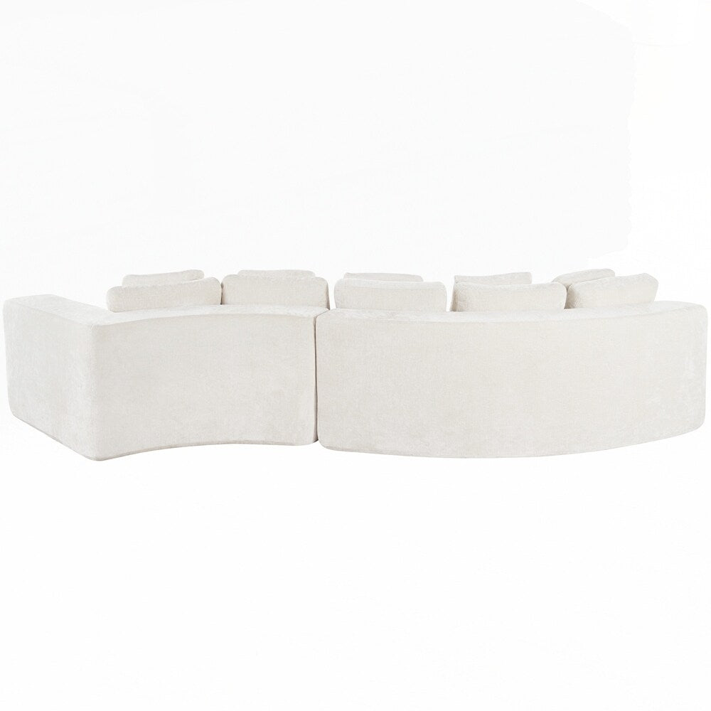 Upholstered Couches Chenille Jacquard Curved Couch, No Assembly Required