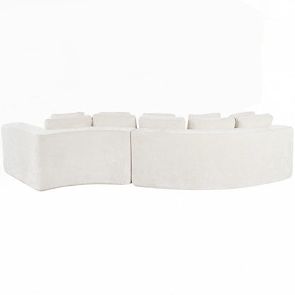 Upholstered Couches Chenille Jacquard Curved Couch, No Assembly Required