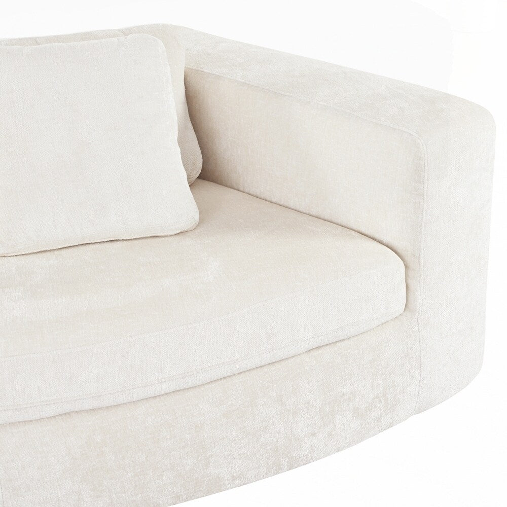 Upholstered Couches Chenille Jacquard Curved Couch, No Assembly Required