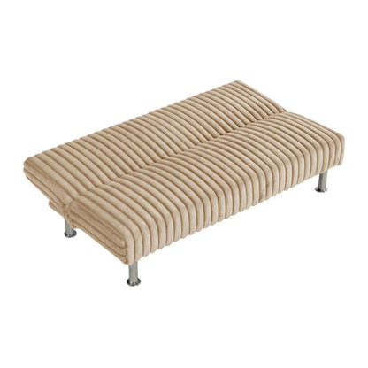 Upholstered Futon Sofa Bed with Metal Legs