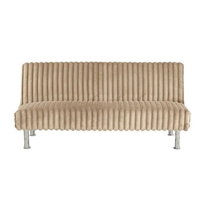 Upholstered Futon Sofa Bed with Metal Legs