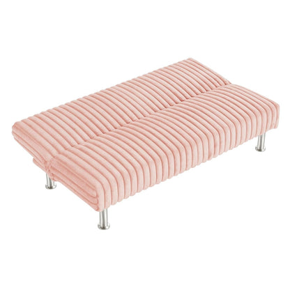 Upholstered Futon Sofa Bed with Metal Legs