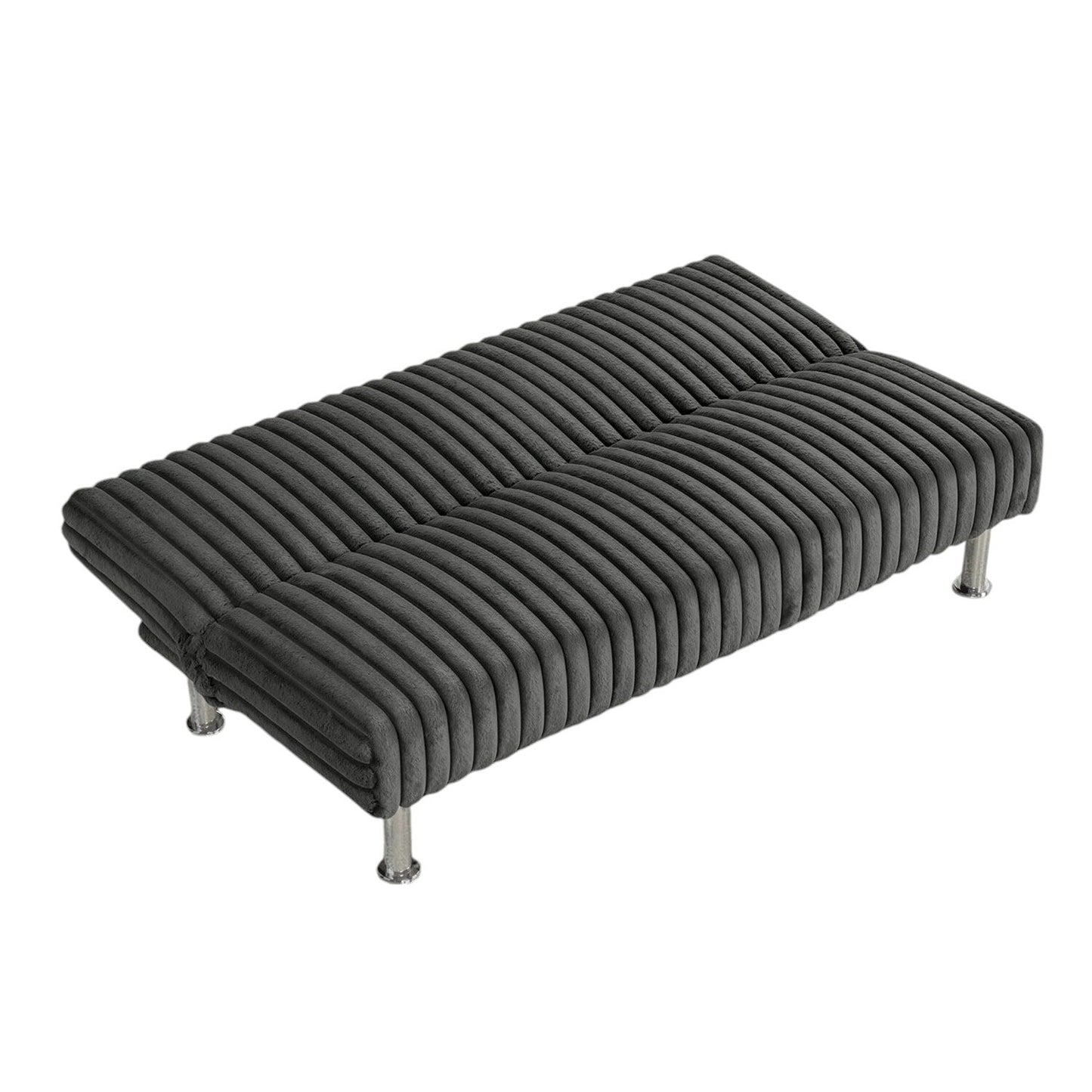 Upholstered Futon Sofa Bed with Metal Legs