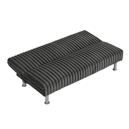 Upholstered Futon Sofa Bed with Metal Legs