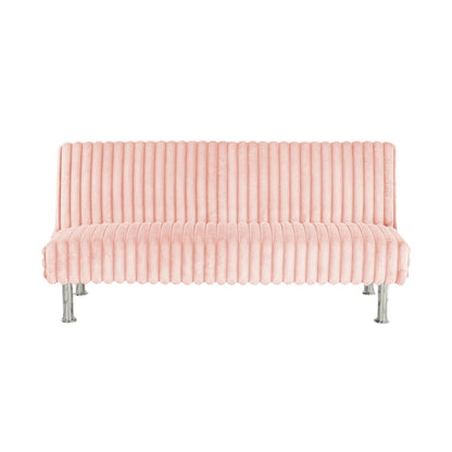 Upholstered Futon Sofa Bed with Metal Legs