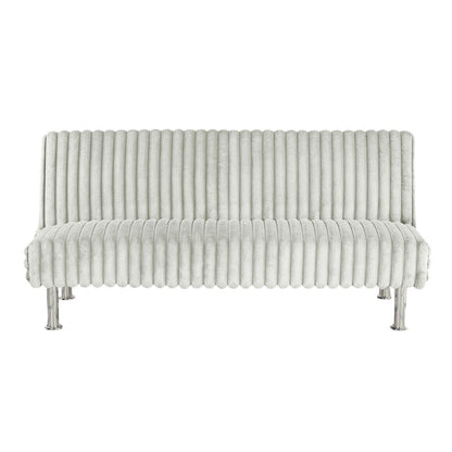 Upholstered Futon Sofa Bed with Metal Legs