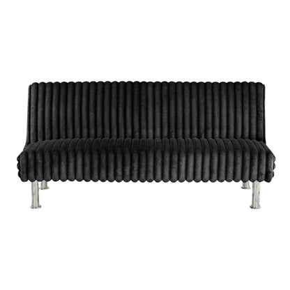 Upholstered Futon Sofa Bed with Metal Legs