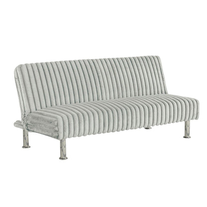Upholstered Futon Sofa Bed with Metal Legs