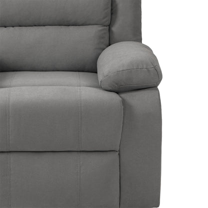 Overstuffed Cotton Corduroy Manual Pushback Recliner with Wide Armrest
