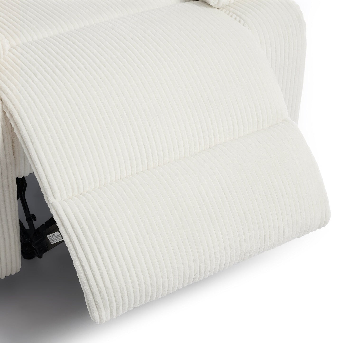 Overstuffed Cotton Corduroy Manual Pushback Recliner with Wide Armrest