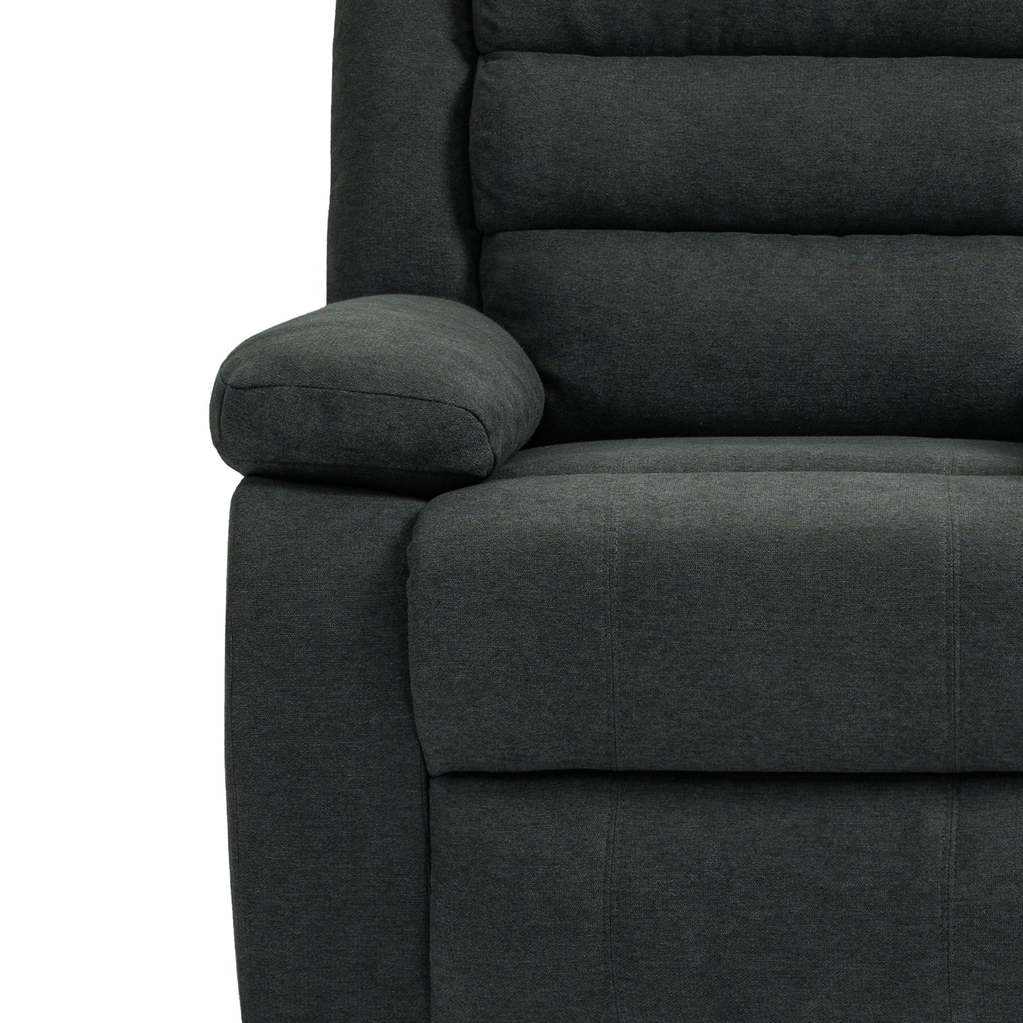 Overstuffed Cotton Corduroy Manual Pushback Recliner with Wide Armrest
