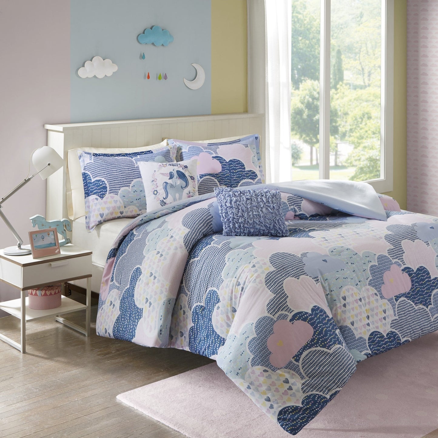 Intelligent Design Kids Bliss Blue Cotton 5-piece Duvet Cover Set