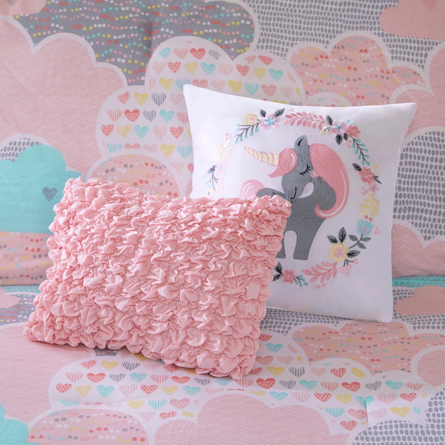 Intelligent Design Kids Bliss Pink Cotton Printed 5-piece Comforter Set