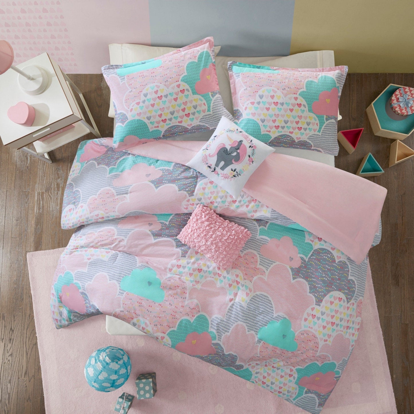 Intelligent Design Kids Bliss Pink Cotton Printed 5-piece Comforter Set