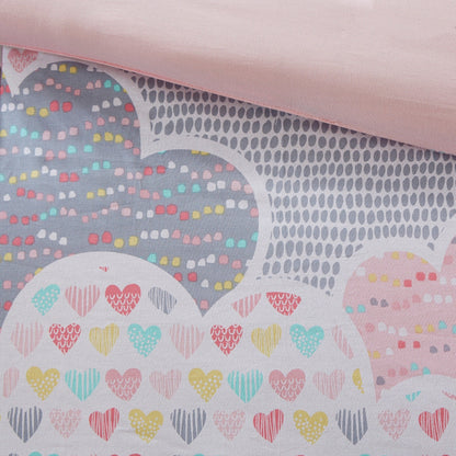 Intelligent Design Kids Bliss Pink Cotton Printed 5-piece Duvet Cover Set