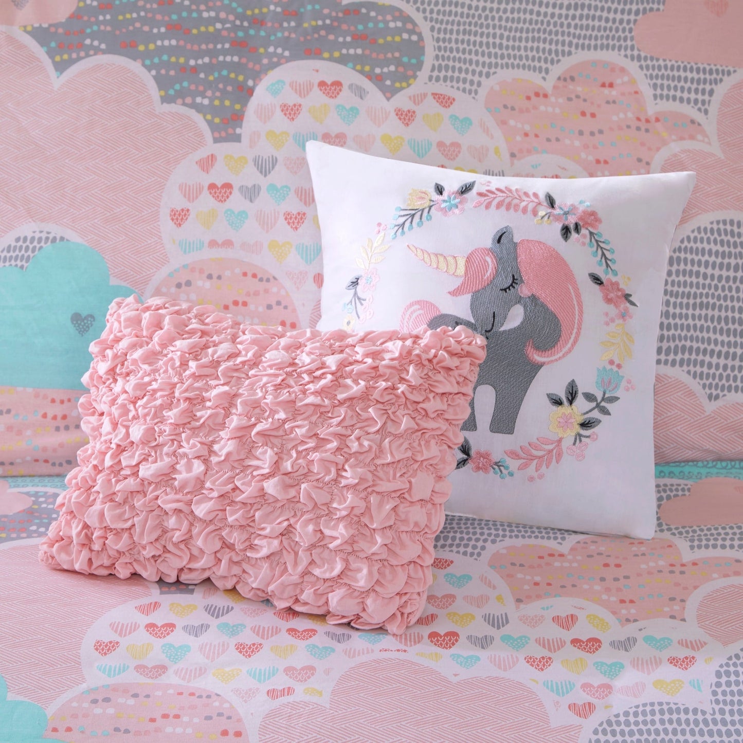 Intelligent Design Kids Bliss Pink Cotton Printed 5-piece Duvet Cover Set