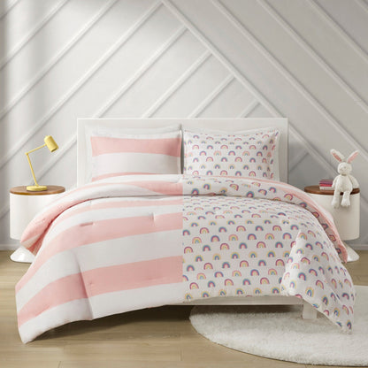 Intelligent Design Kids Dakota Cotton Cabana Stripe Reversible Comforter Set