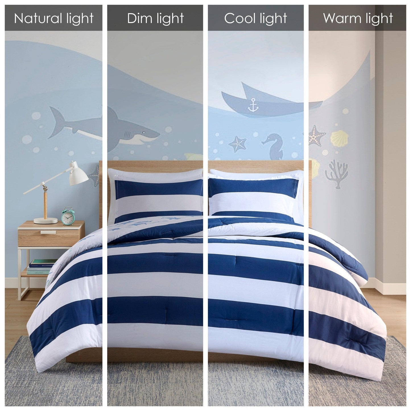 Intelligent Design Kids Dakota Cotton Cabana Stripe Reversible Comforter Set