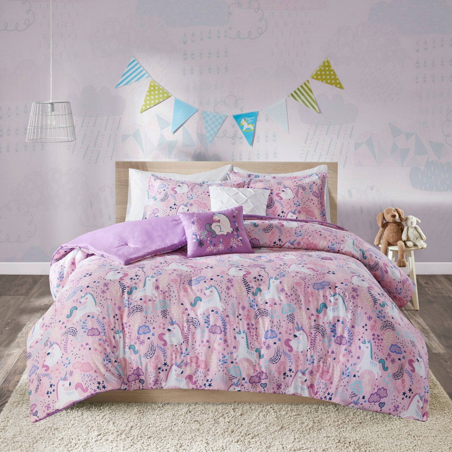 Intelligent Design Kids Ella Unicorn Cotton Comforter Set