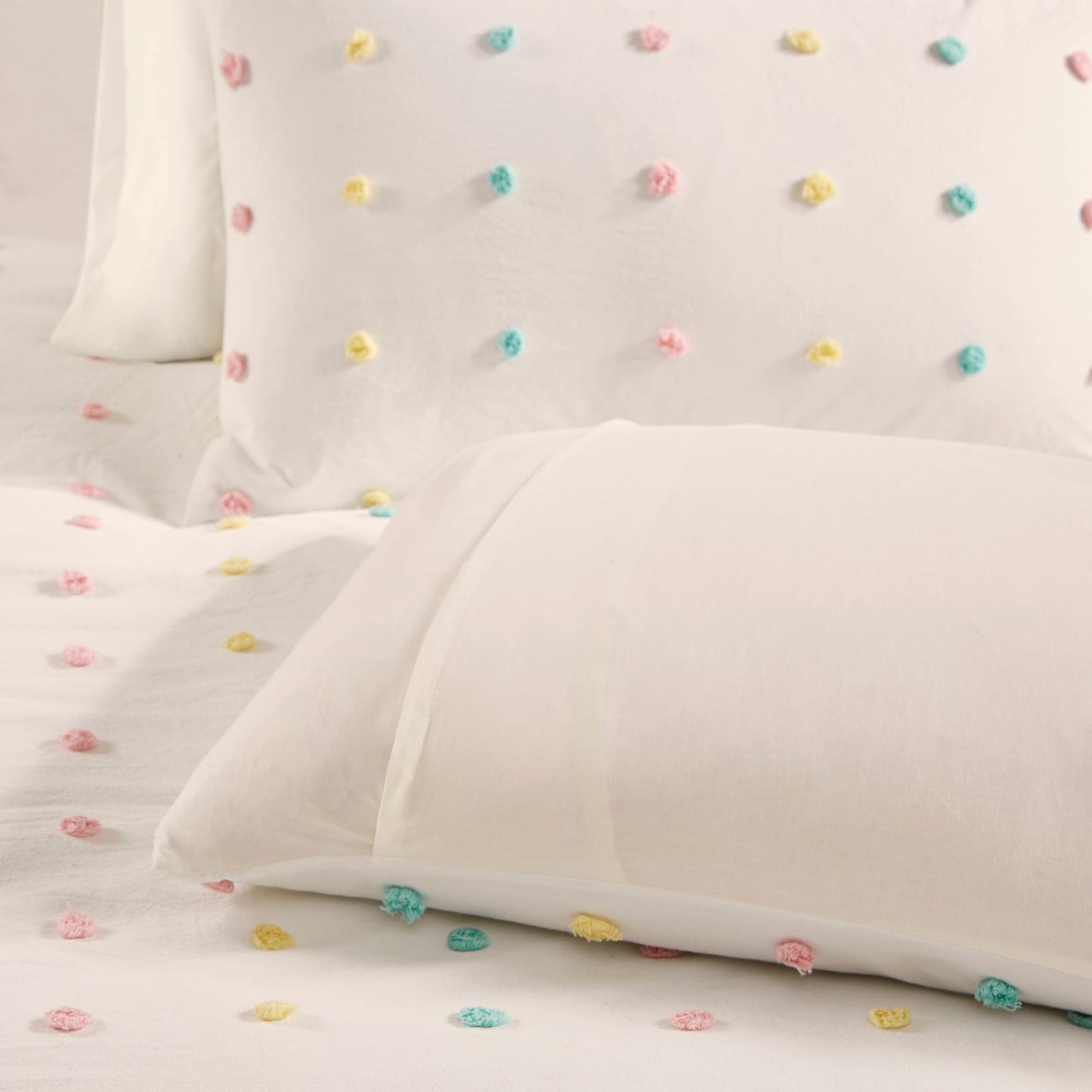 Intelligent Design Kids Ensley Cotton Jacquard Pom Pom Duvet Cover Set