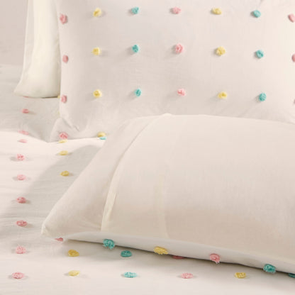 Intelligent Design Kids Ensley Cotton Jacquard Pom Pom Duvet Cover Set