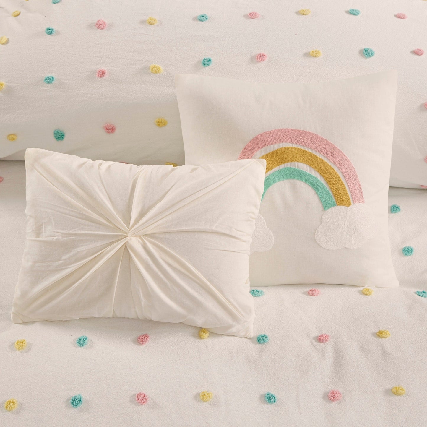Intelligent Design Kids Ensley Cotton Jacquard Pom Pom Duvet Cover Set