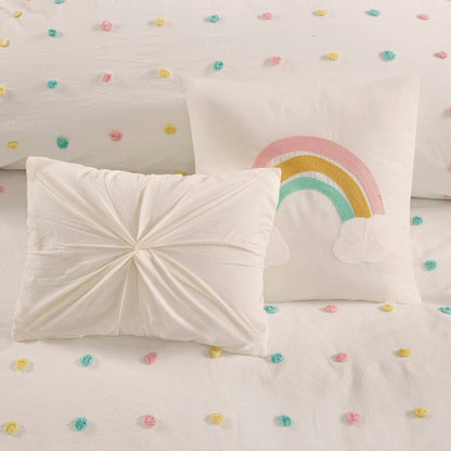 Intelligent Design Kids Ensley Cotton Jacquard Pom Pom Duvet Cover Set
