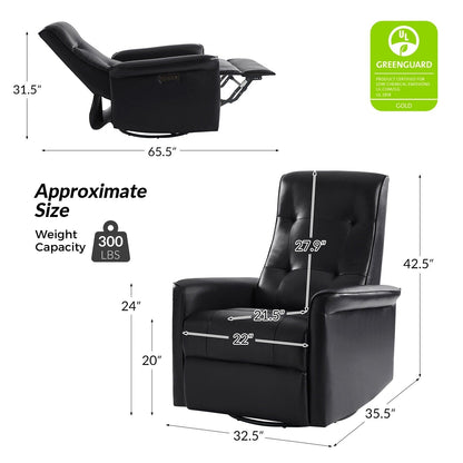 Valentin Modern Faux Leather Swivel Power Recliner with USB Ports Set of 2 by HULALA HOME