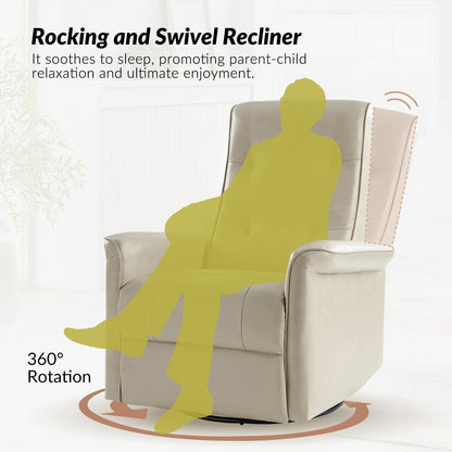 Valentin Modern Faux Leather Swivel Power Recliner with USB Ports Set of 2 by HULALA HOME