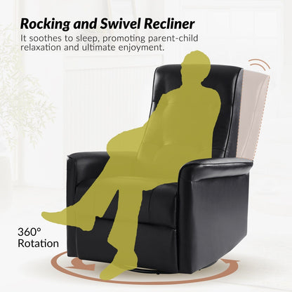 Valentin Modern Faux Leather Swivel Power Recliner with USB Ports Set of 2 by HULALA HOME