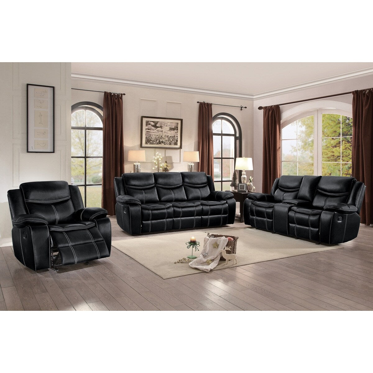 Valina Black Glider Reclining Chair