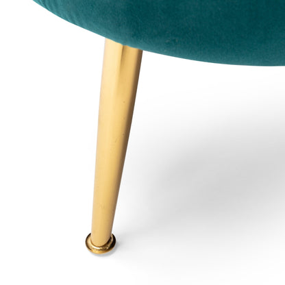 Velvet Channel Stitched 3-seater Sofa with Metal Legs