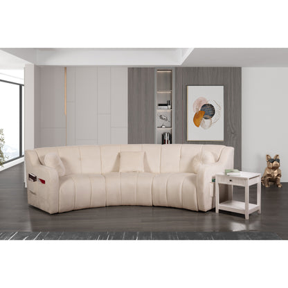 Velvet Legless Curved Symmetrical Modular Floor Sofa - 127