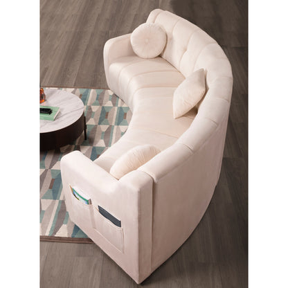 Velvet Legless Curved Symmetrical Modular Floor Sofa - 127