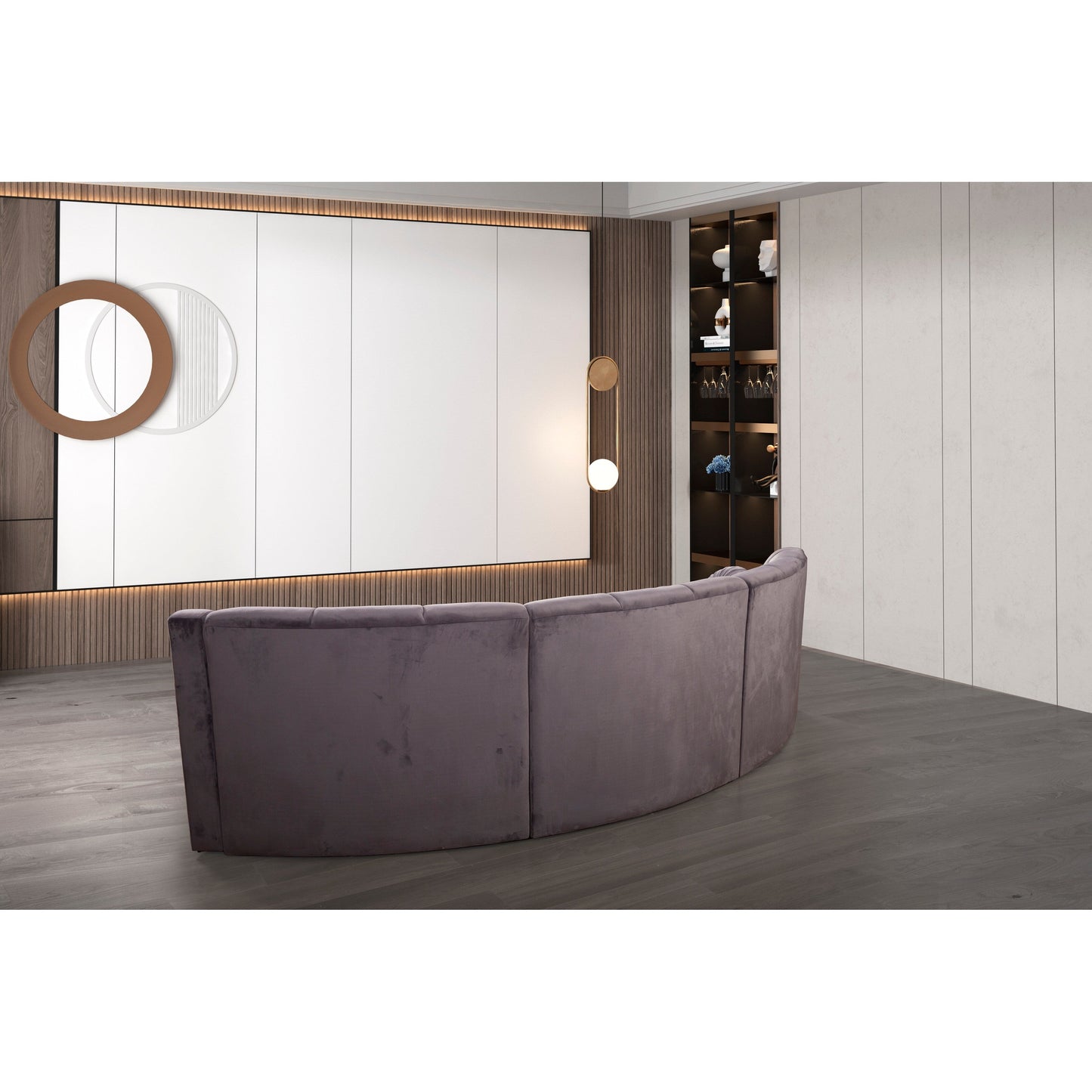 Velvet Legless Curved Symmetrical Modular Floor Sofa - 127