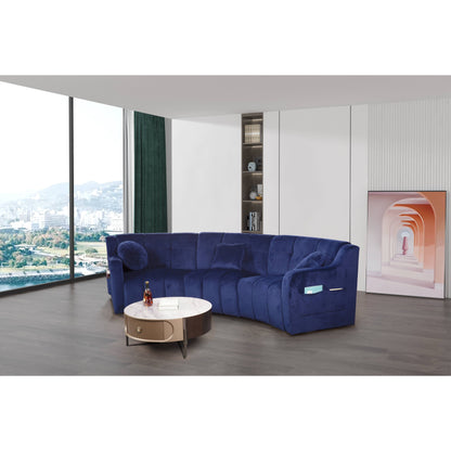 Velvet Legless Curved Symmetrical Modular Floor Sofa - 127