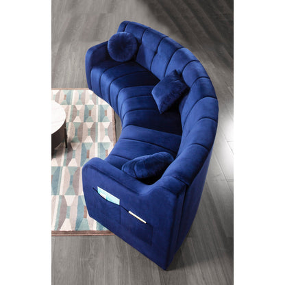 Velvet Legless Curved Symmetrical Modular Floor Sofa - 127