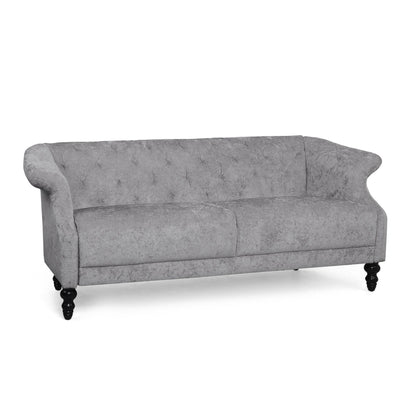 Velvet Loveseat Flared Arms Tufted Sofa with Deep Seat