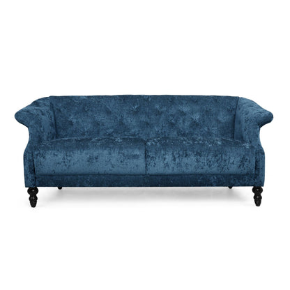 Velvet Loveseat Flared Arms Tufted Sofa with Deep Seat