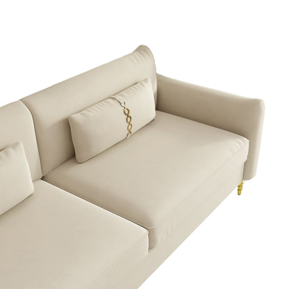 Velvet Loveseat Sofa with Gold Legs
