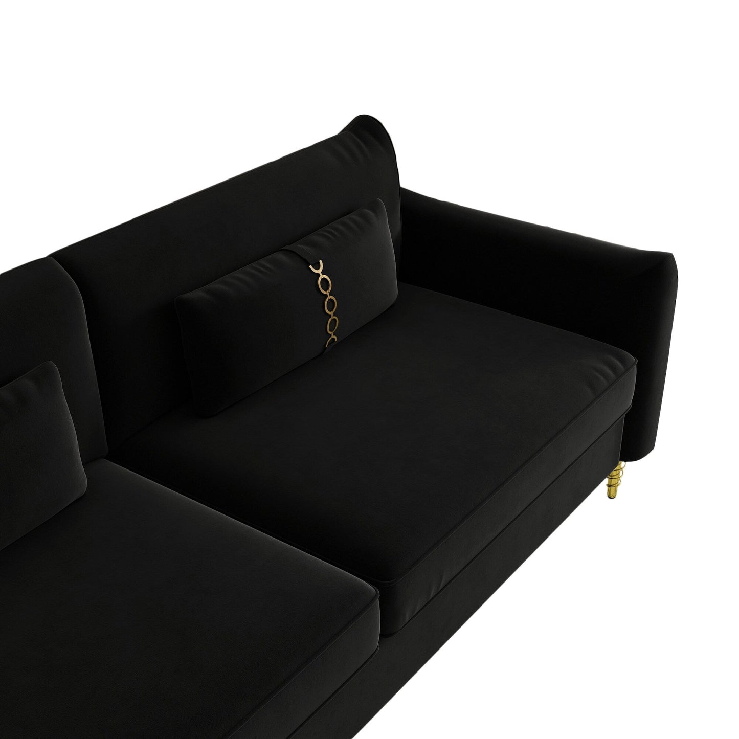 Velvet Loveseat Sofa with Gold Legs